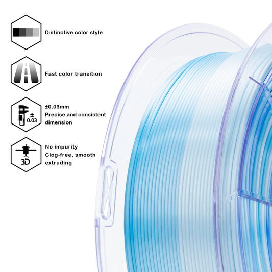 Ice Blue Gradient Silk Filament