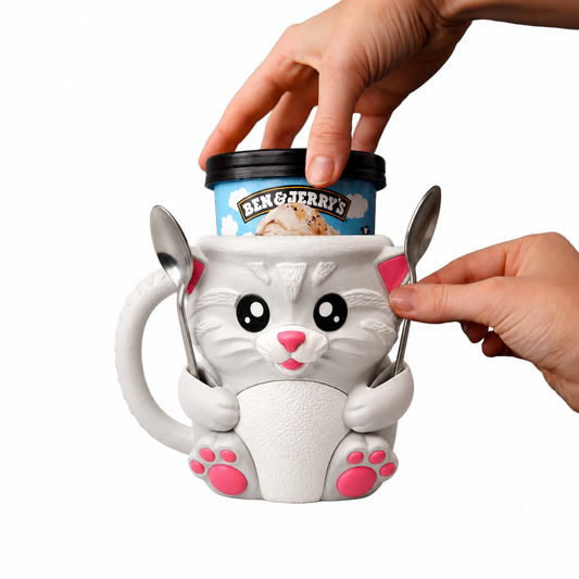 Cat Ice Cream Tub Holder - alternate view
