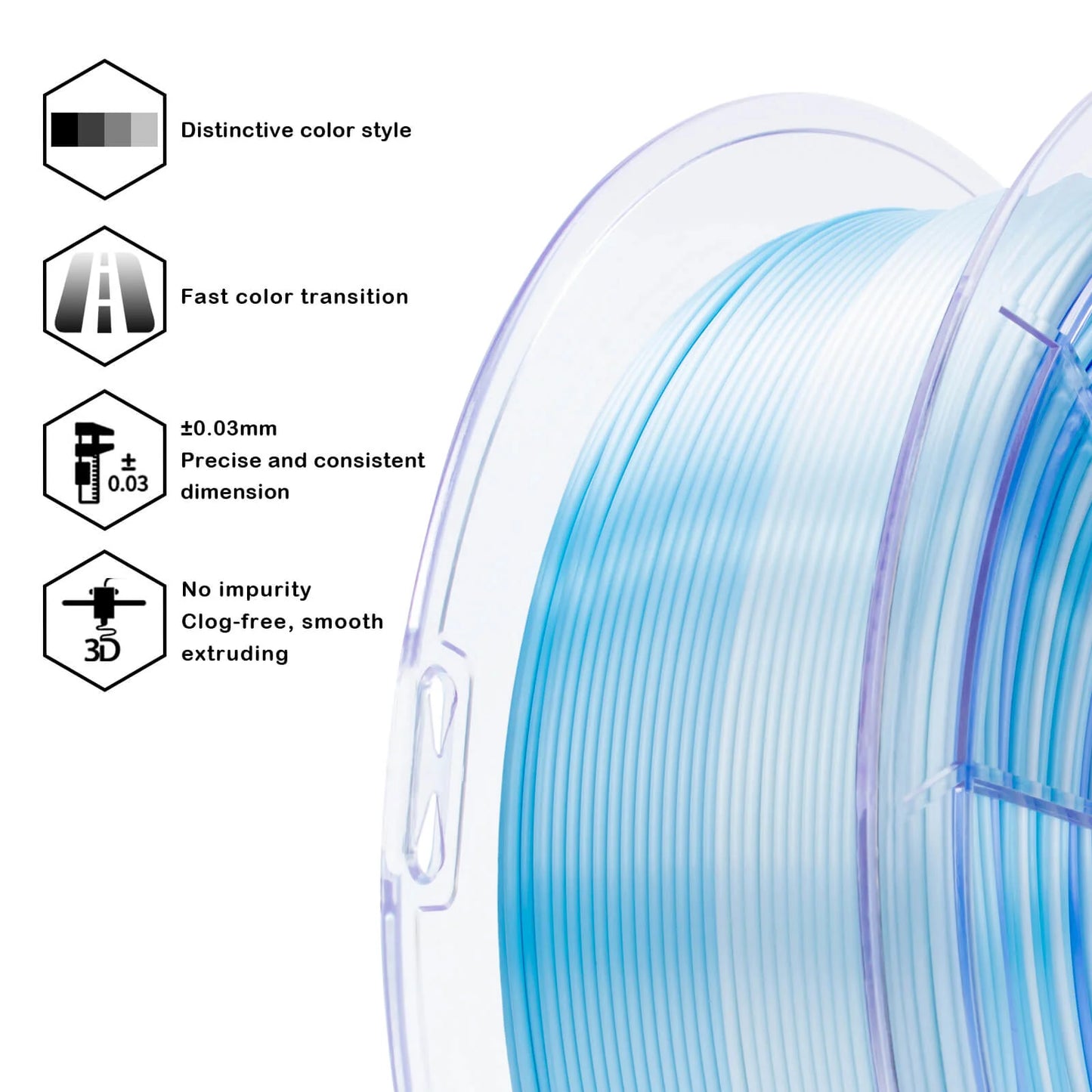 Ice Blue Gradient Silk Filament