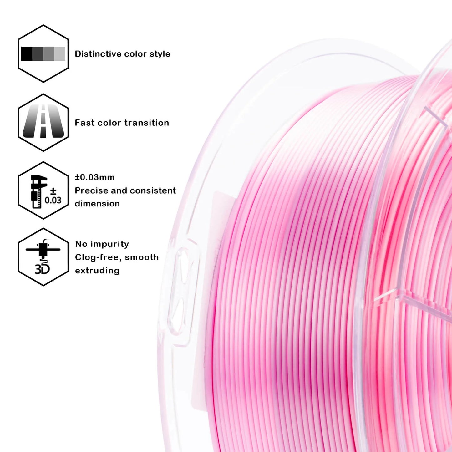 Peach Blush Gradient Silk Filament