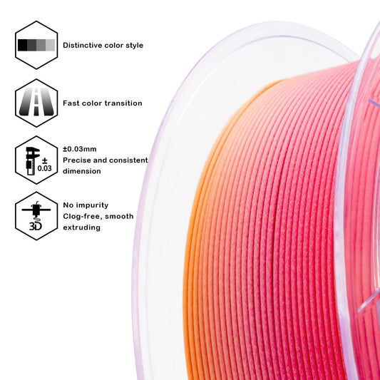 Peachy Sunrise Gradient Matte Filament