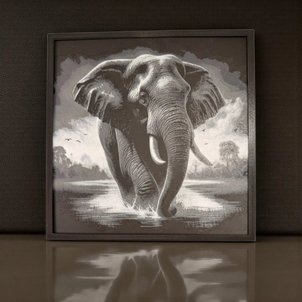 Elephant Framed 3D Art Print