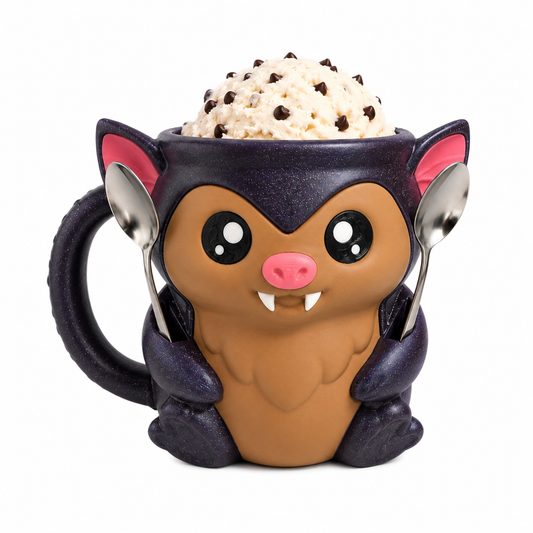Bat Ice Cream Tub Holder - 3D printed bat-shaped ice cream tub holder by ELIT3D
