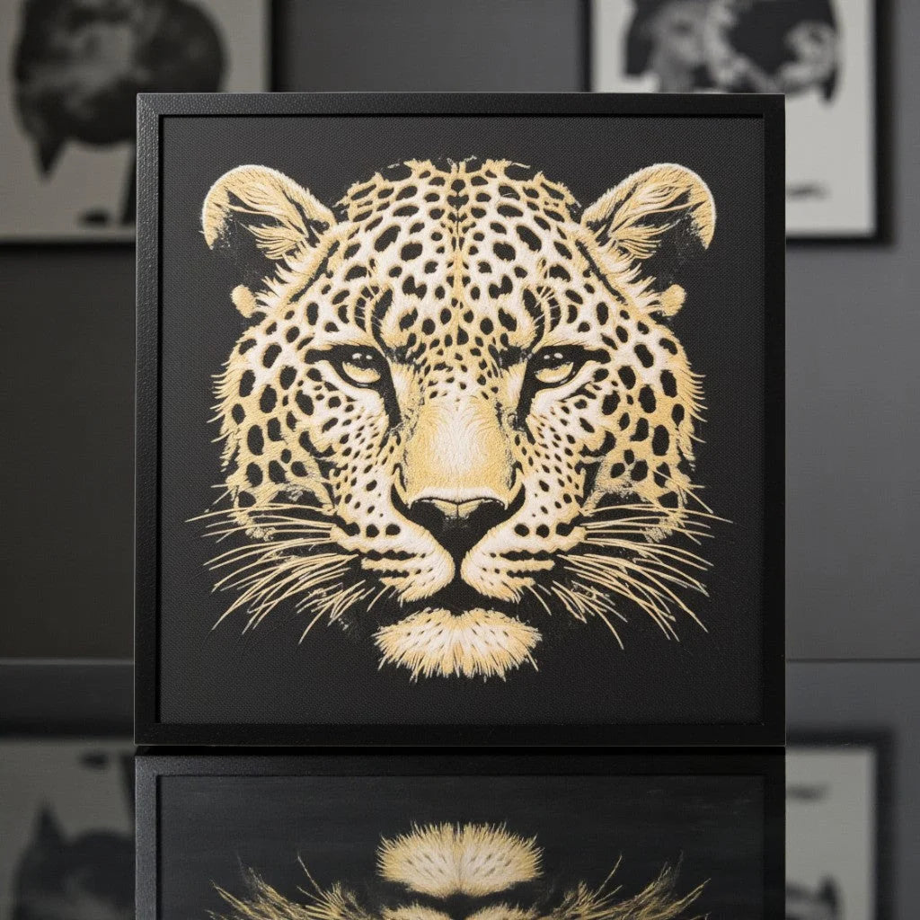 Cheetah Framed 3D Art Print - framed 3D printed cheetah wall art by ELIT3D
