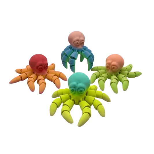 Clingy Octopus Fidget - articulated 3D printed octopus fidget toy by ELIT3D