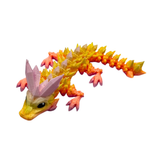 Baby Crystal Dragon - articulated 3D printed dragon fidget toy by ELIT3D