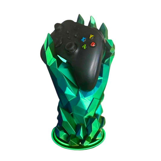 Crystal Hand Gaming Controller Stand - 3D printed faceted crystal hand controller stand by ELIT3D