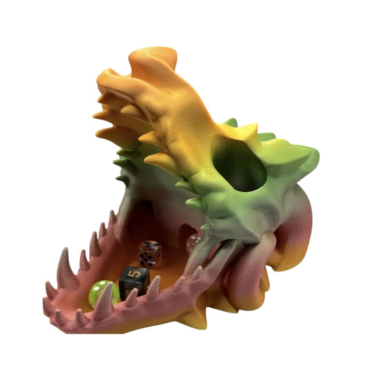 Dragon Skull Dice Tower - 3D printed dragon skull dice tower by ELIT3D