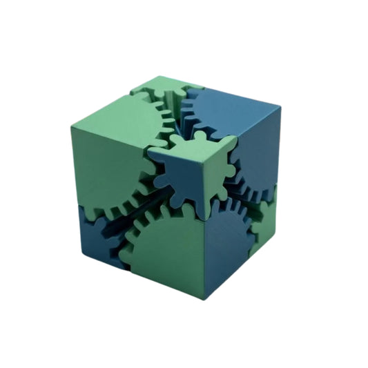 Gear Cube Fidget - 3D printed gear-style fidget toy by ELIT3D