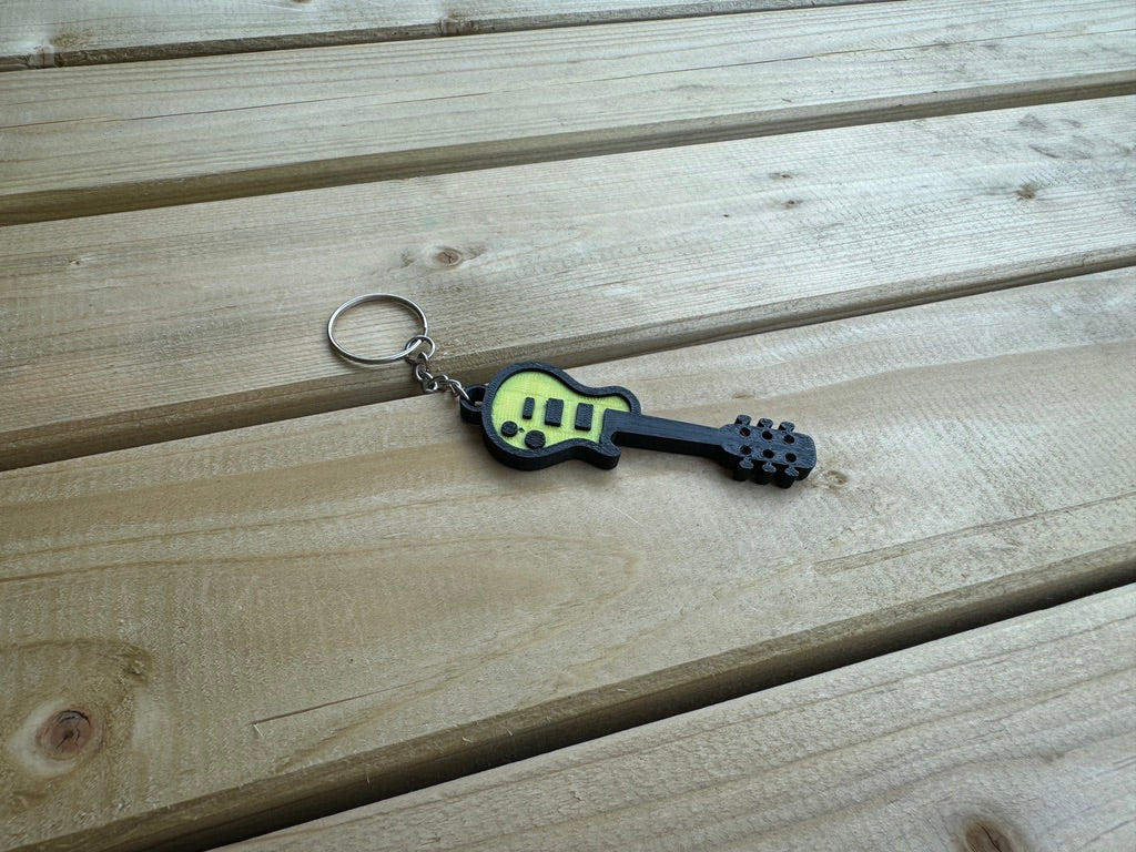Guitar Keychain - 3D printed electric guitar keychain by ELIT3D