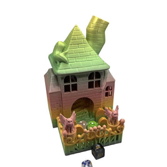 Haunted House Dice Tower - 3D printed haunted house dice tower by ELIT3D