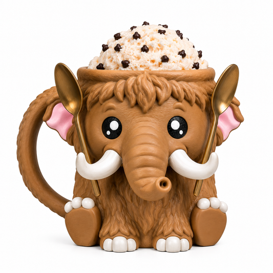Mammoth Ice Cream Tub Holder - 3D printed woolly mammoth-shaped ice cream tub holder by ELIT3D