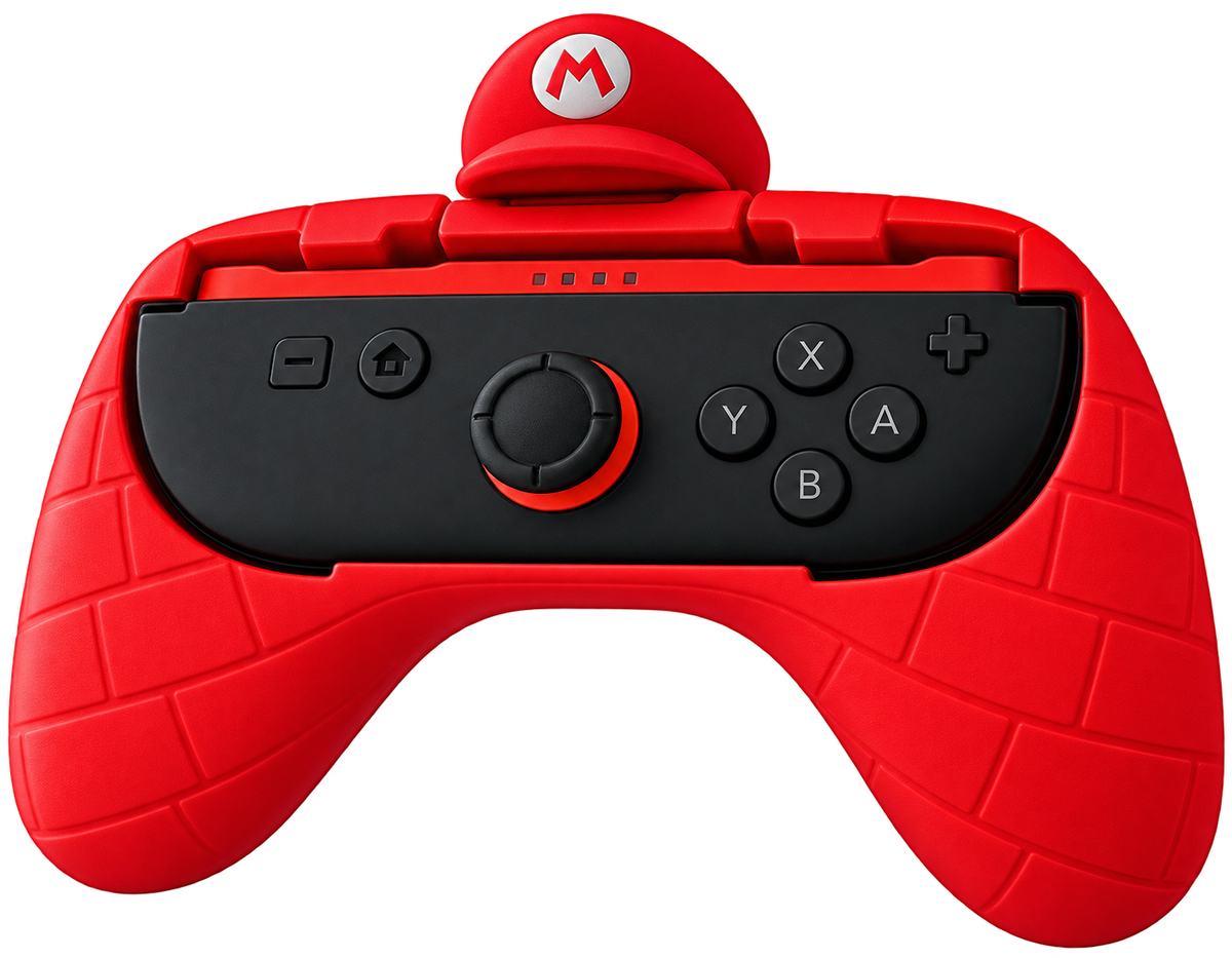Mario-Inspired Joy-Con Grip for Nintendo Switch 1 - 3D printed controller grip by ELIT3D
