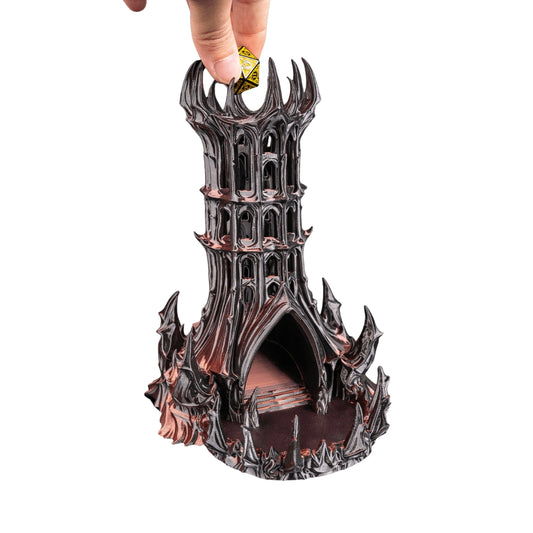 Obsidian Citadel Dice Tower - 3D printed gothic citadel dice tower by ELIT3D