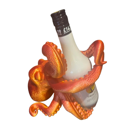 Octopus Bottle Holder - 3D printed octopus-shaped bottle holder by ELIT3D