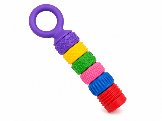 Sensory Stick Fidget - 3D printed sensory fidget toy with spinning textured rings by ELIT3D