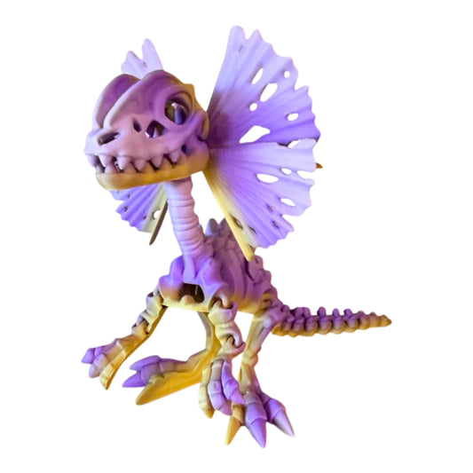 Skeleton Dilophosaurus Dinosaur - articulated 3D printed skeletal dinosaur figure by ELIT3D