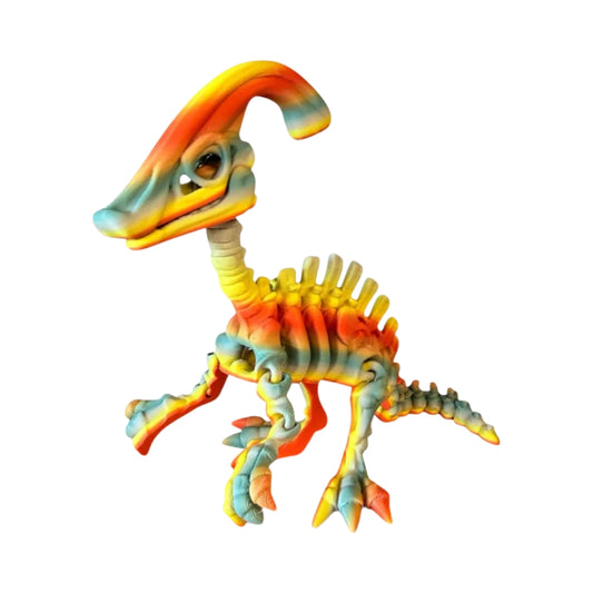 Skeleton Parasaurolophus Dinosaur - articulated 3D printed skeletal dinosaur figure by ELIT3D