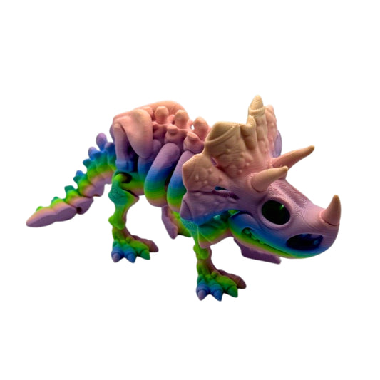 Skeleton Triceratops Dinosaur - articulated 3D printed skeletal dinosaur figure by ELIT3D