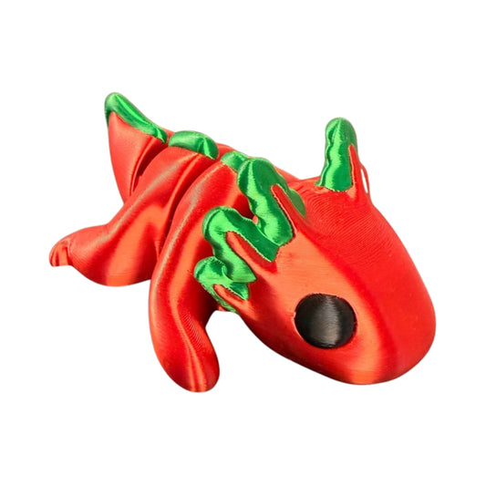 XXL Axolotl Wriggler - articulated 3D printed axolotl fidget toy by ELIT3D