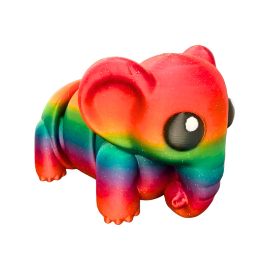 XXL Elephant Wriggler - articulated 3D printed elephant fidget toy by ELIT3D